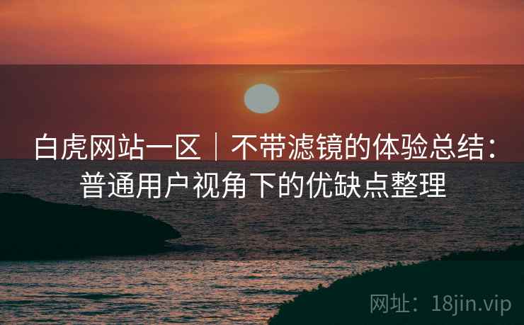 白虎网站一区|不带滤镜的体验总结:普通用户视角下的优缺点整理