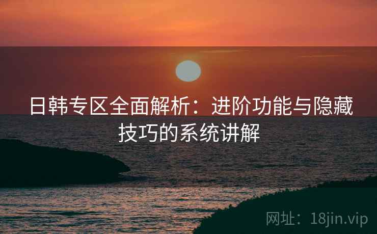 日韩专区全面解析：进阶功能与隐藏技巧的系统讲解