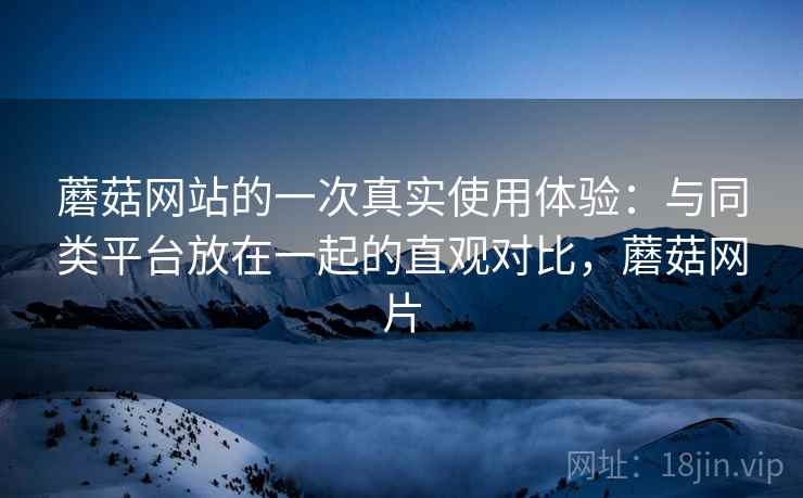 蘑菇网站的一次真实使用体验:与同类平台放在一起的直观对比,蘑菇网片