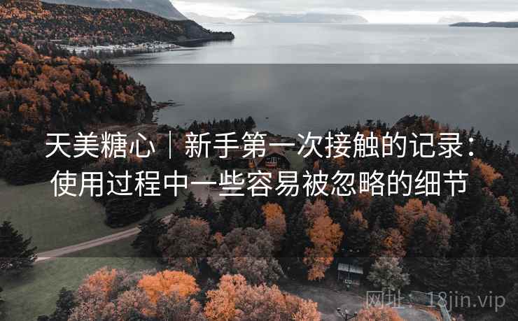 天美糖心｜新手第一次接触的记录：使用过程中一些容易被忽略的细节