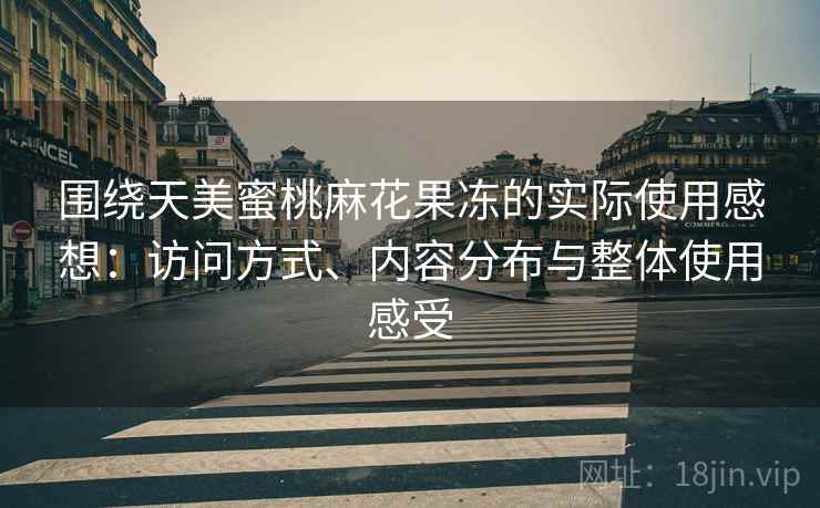 围绕天美蜜桃麻花果冻的实际使用感想:访问方式、内容分布与整体使用感受